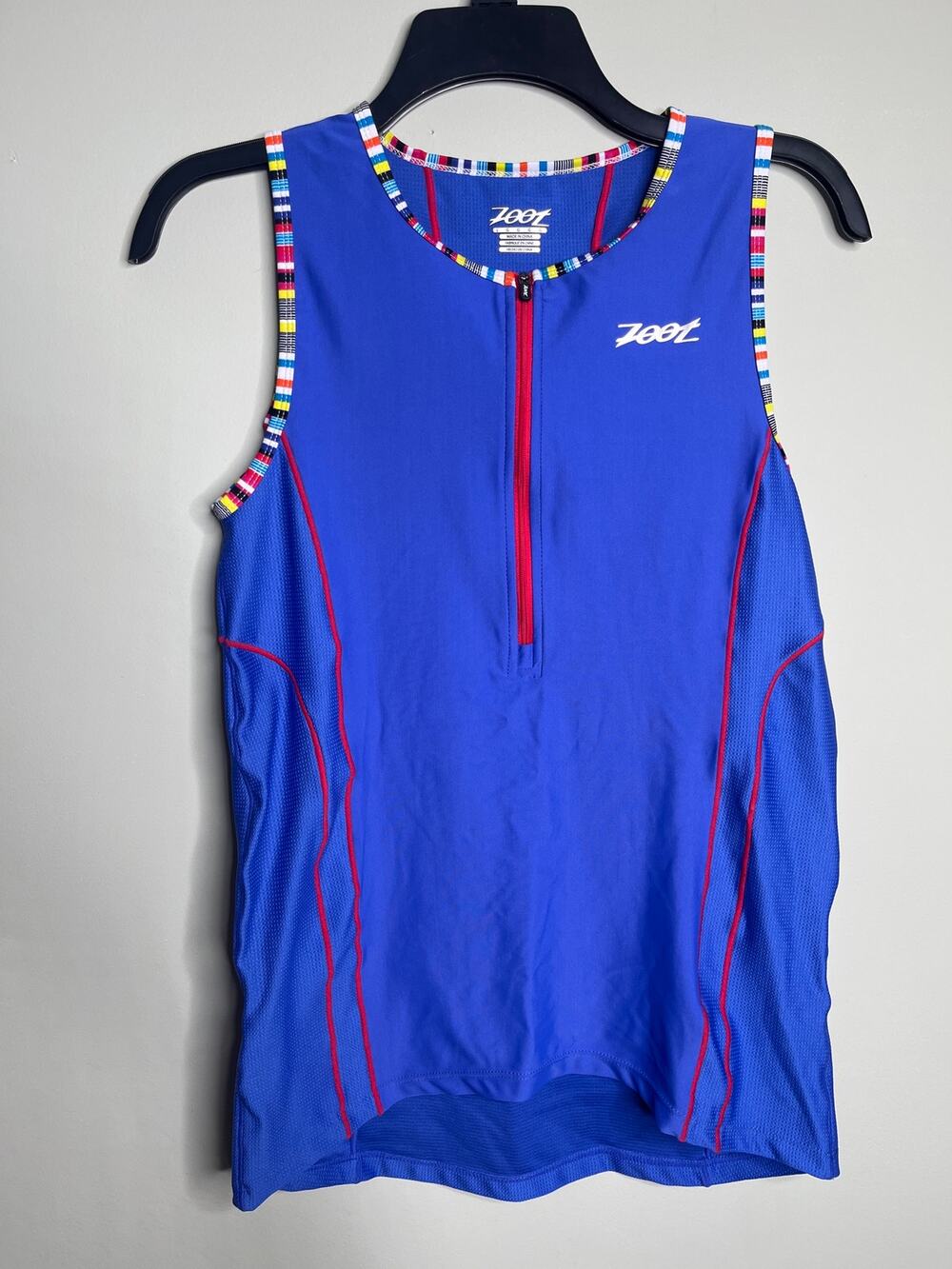 Zoot Women's Cycling Triathlon Rainbow Trim Tank Large